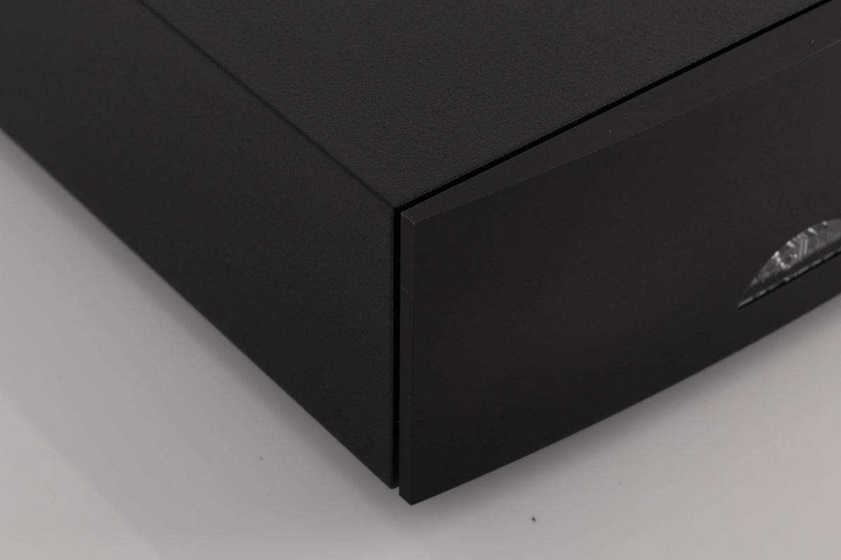Front left corner of a used Naim Hicap DR Power Supply in a Black finish