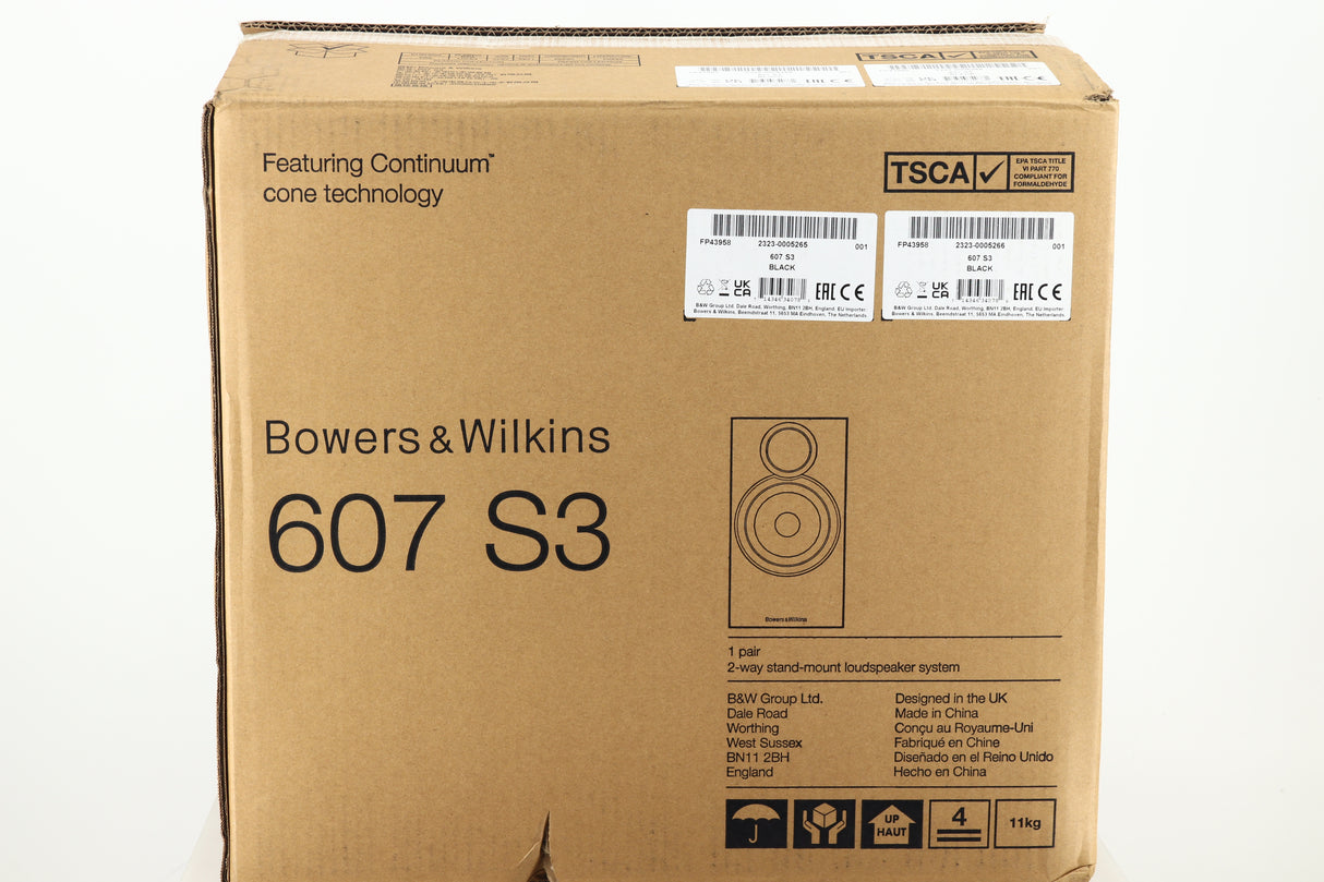 B&W 607 S3 Standmount Speakers - Black