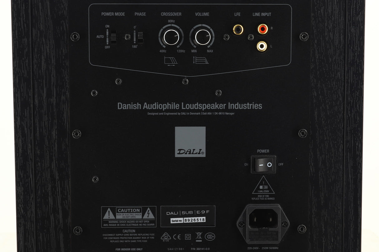 Dali E-9F Subwoofer - Black Ash