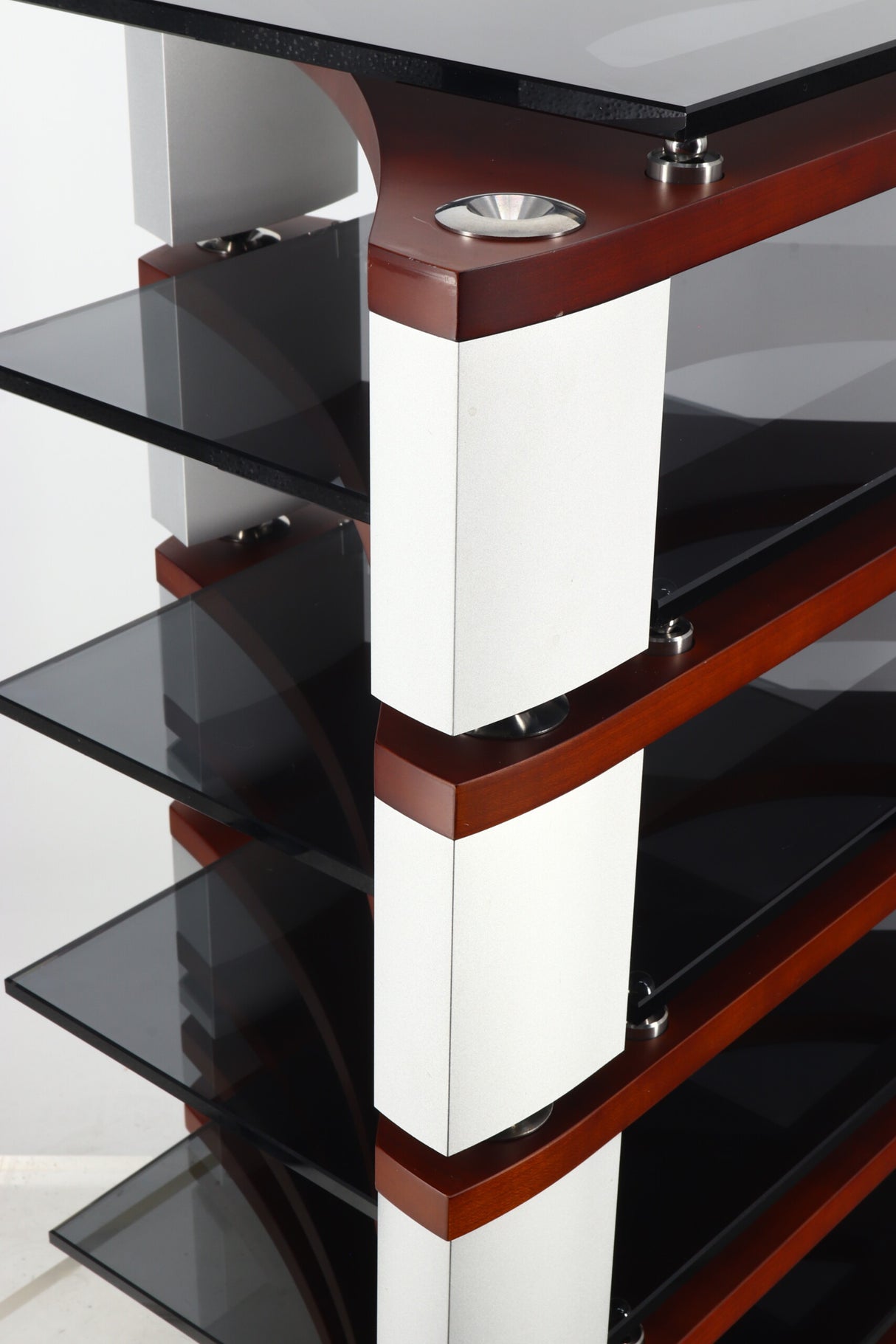 Naim Fraim Base & 4 Shelves Hifi Stand - Dark Cherry / Silver