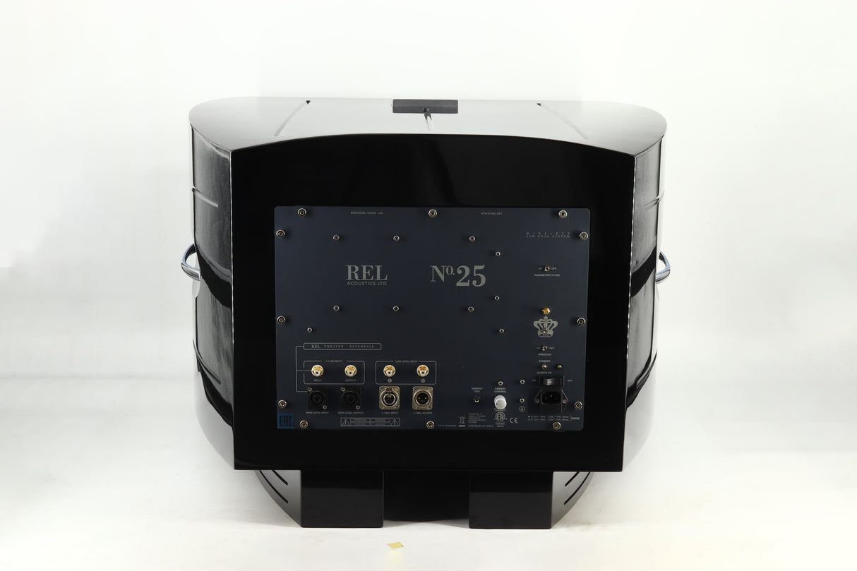 REL Acoustics No. 25 Subwoofer - Gloss Black & Longbow Wireless Transmitter