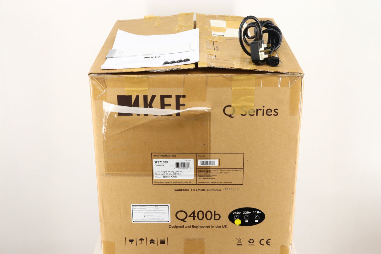 KEF Q400b Subwoofer - Black Oak
