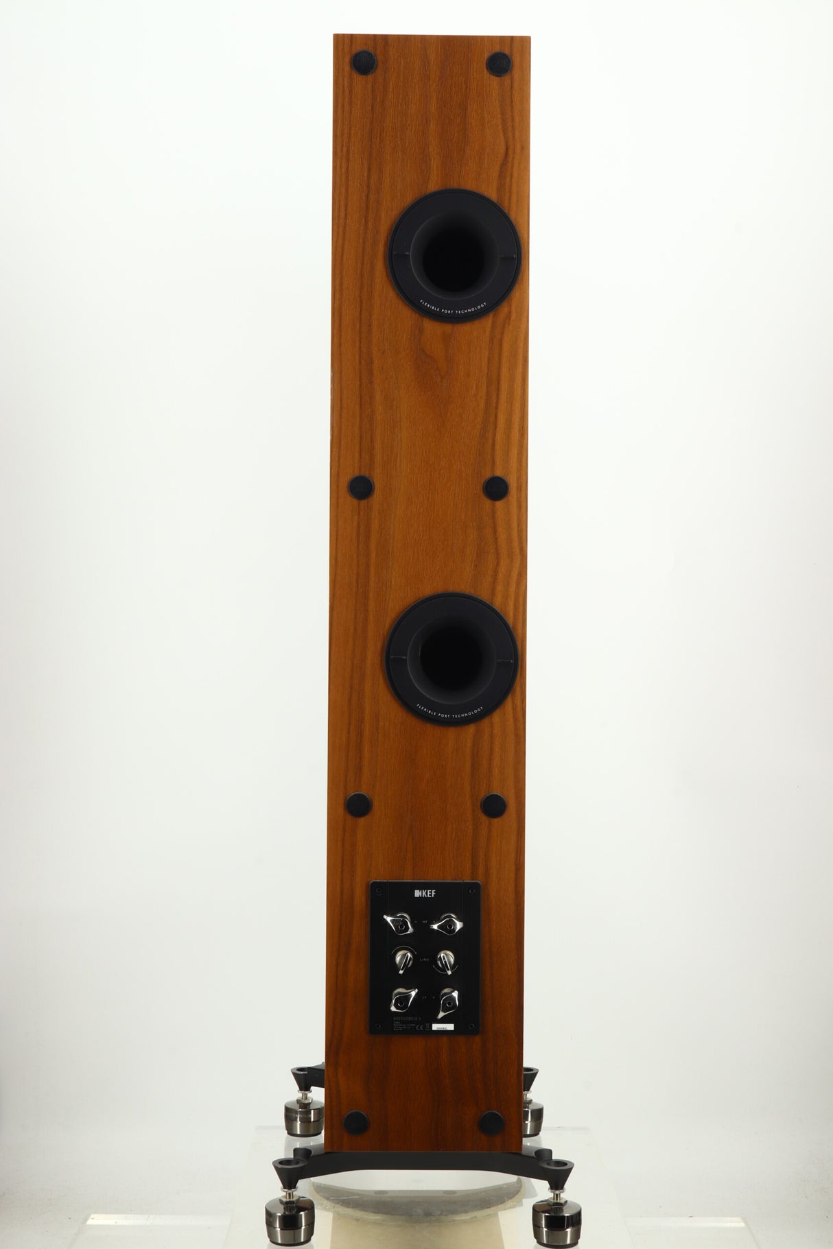 KEF Reference 3 Floorstanding Speakers - Walnut / Gaia II Isolation Feet