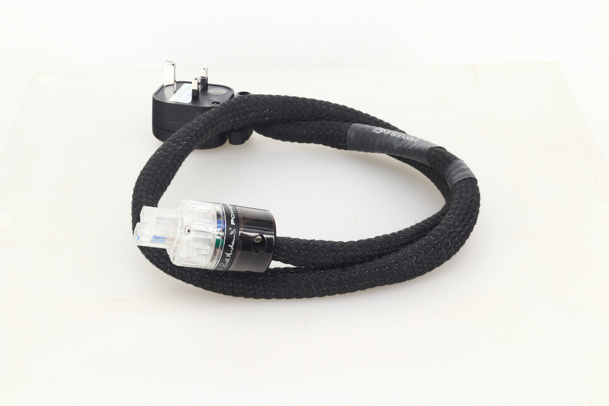 Russ Andrews EVO 500 Powerkord 1.0m / 10A Rhodium UK Plug / C15 Rhodium Wattgate Connector