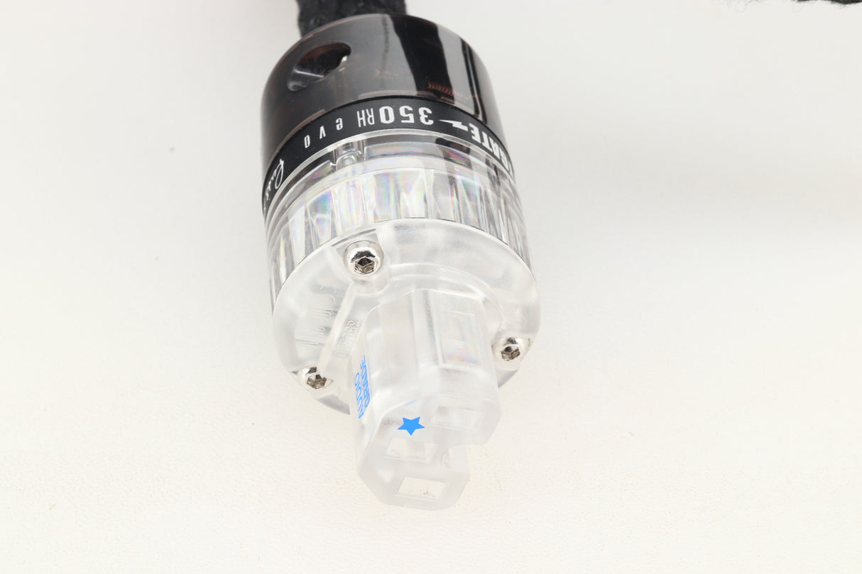 Russ Andrews EVO 500 Powerkord 1.0m / 10A Rhodium UK Plug / C15 Rhodium Wattgate Connector