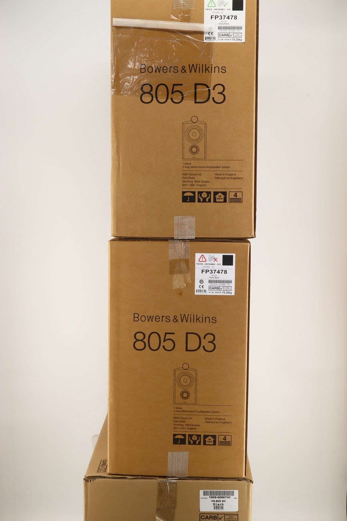 B&W 805 D3 Loudspeakers & Stands - Black