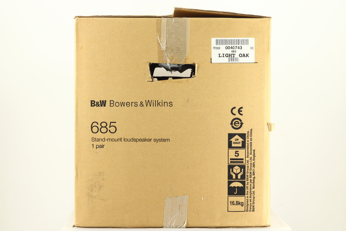 B&W 685 Standmount Speakers - Light Oak