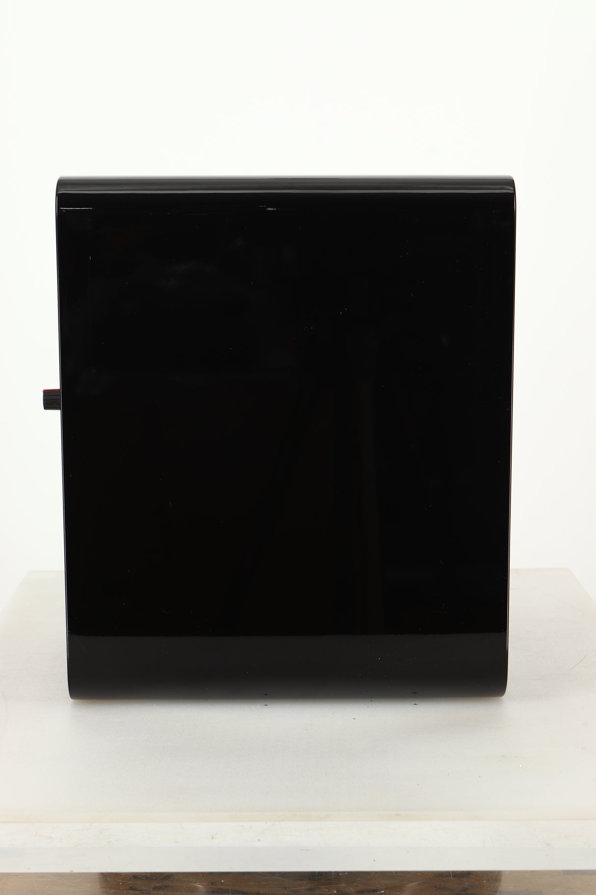 Side view of a used Acoustic Energy AE1 Active Standmount Speakers in Black Piano Lacquer finish
