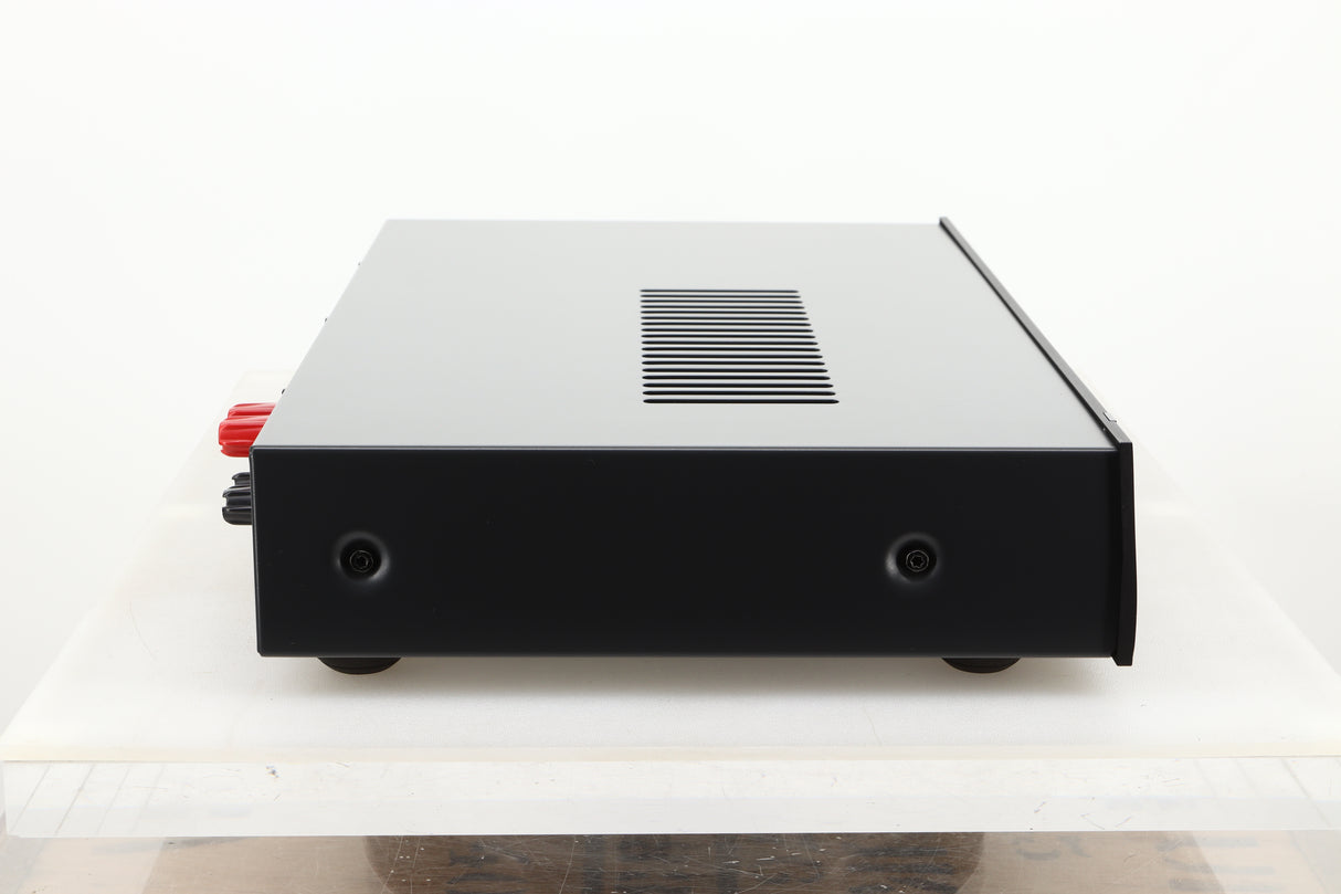 Side view of a used Arcam A19 Integrated Amplifier in Black finish