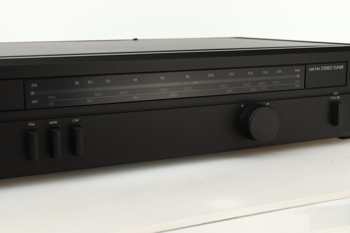 Close up view of a used Arcam Alpha II AM/FM Tuner showing the fascia