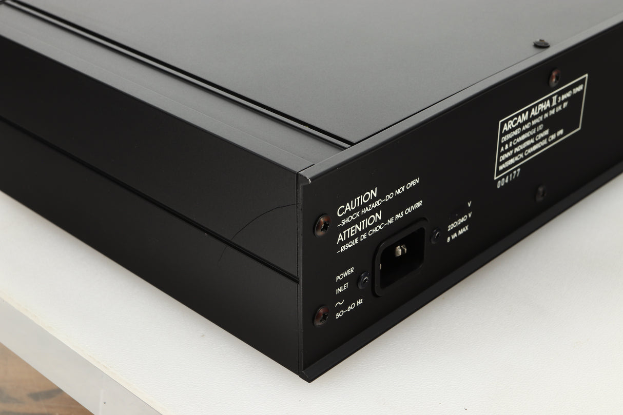Rear left corner view of a used Arcam Alpha II AM/FM Tuner