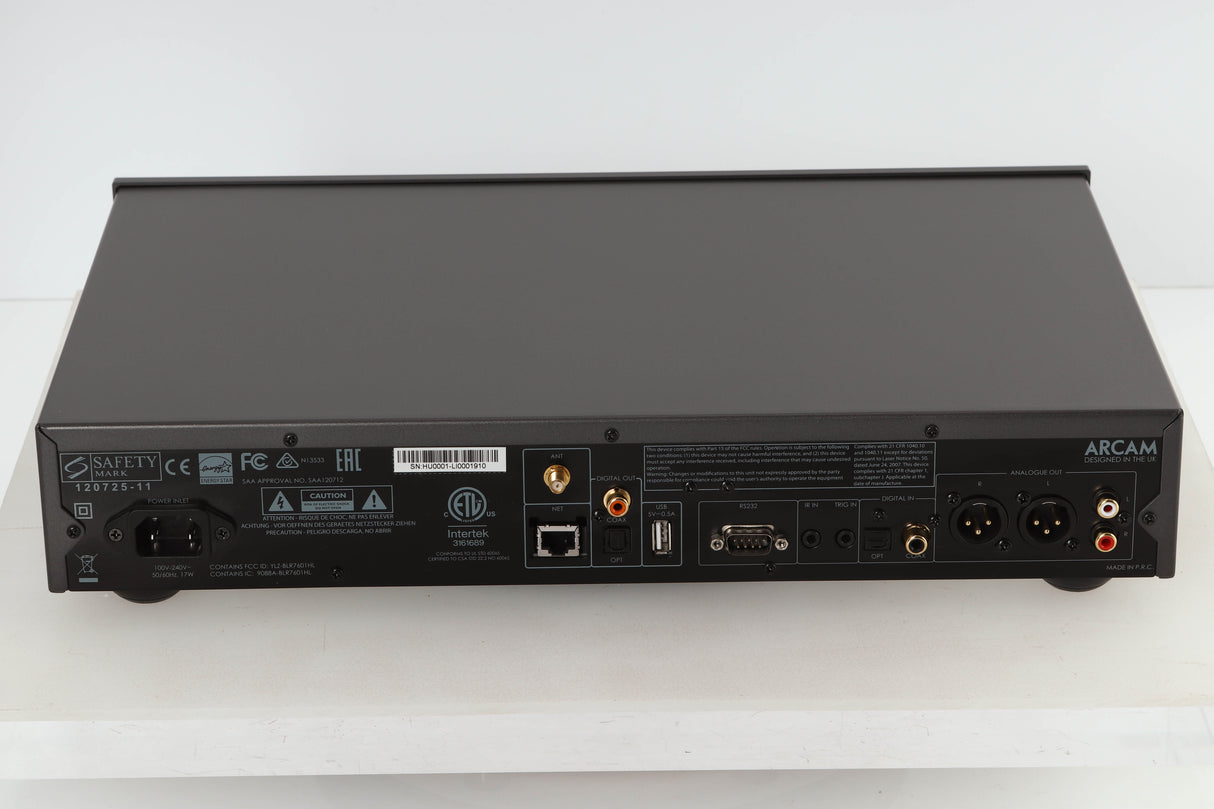 Rear view of a used Arcam CD550 CD Player / Streamer