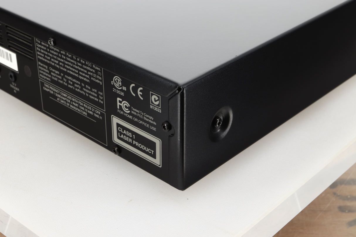 Rear right corner view of a used Arcam CD73T CD Player in Black finish