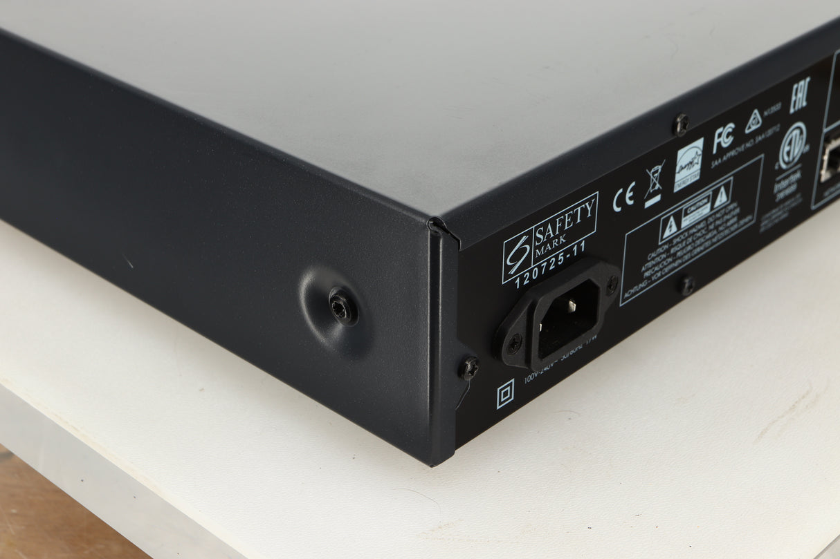 Rear left corner view of a used Arcam CDS27 CD/Network Player in Black finish