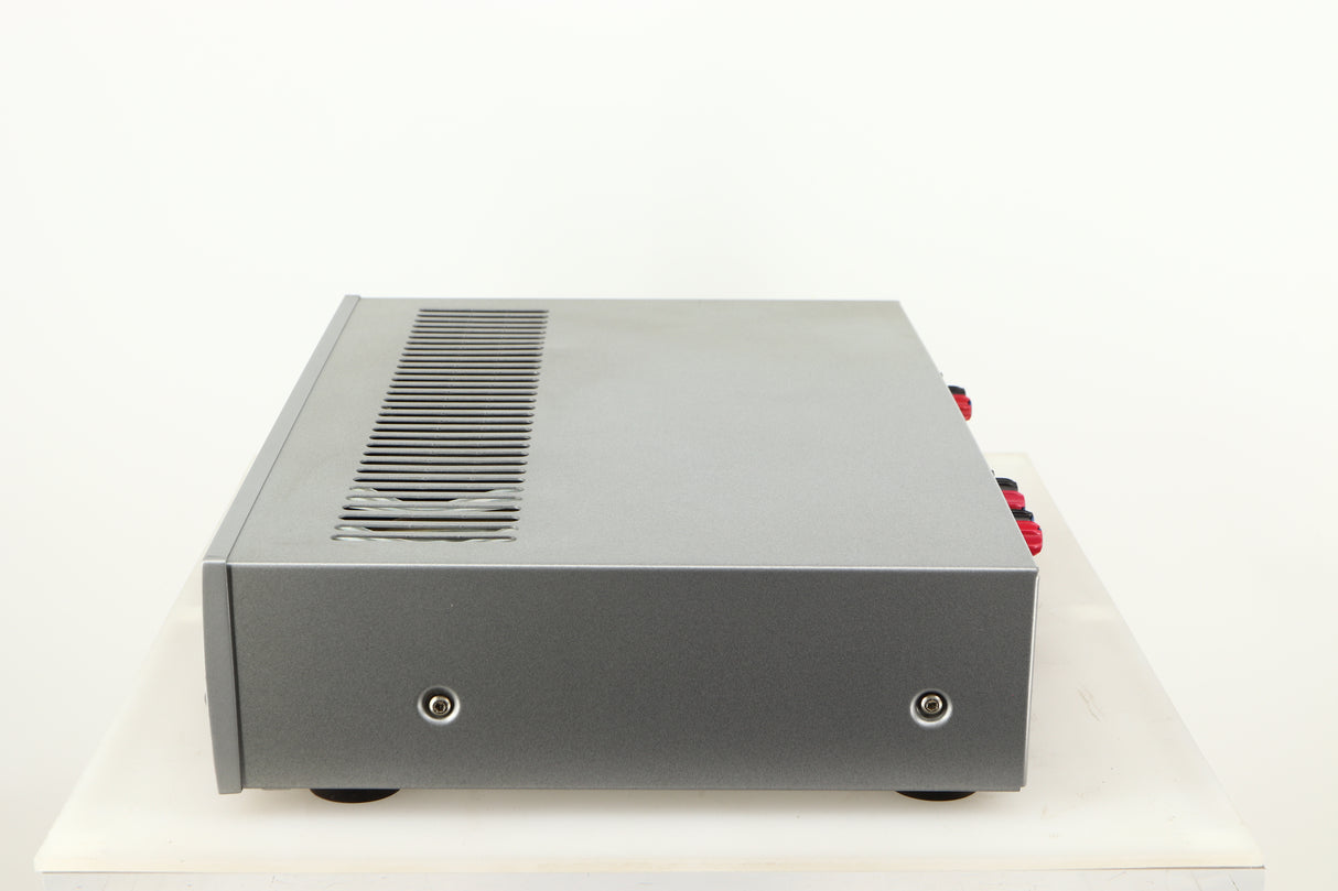 Right side view of a used Arcam P85/3 Power Amplifier in a silver finish