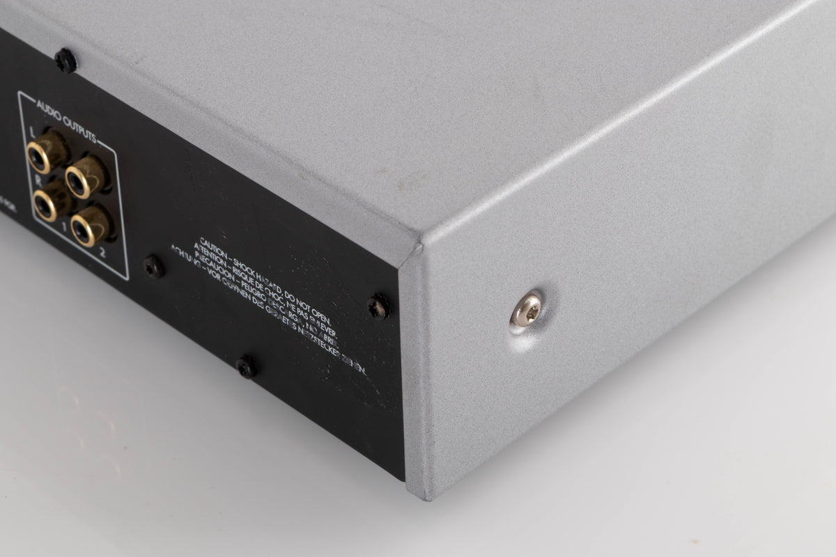 Rear right corner view of a used Arcam DT91 Digital Radio Tuner in Silver