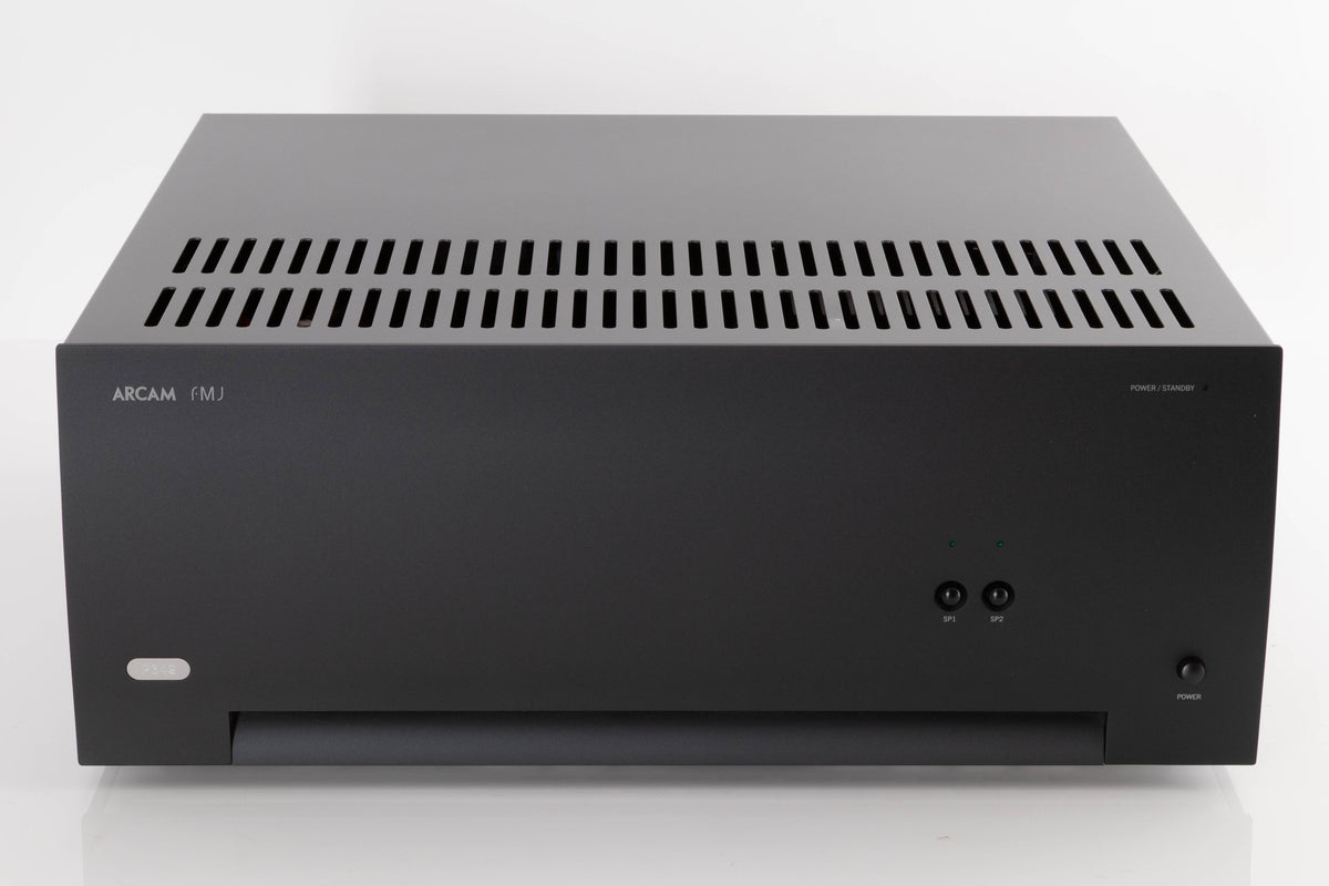 Front view of a used Arcam P349 Power Amplifier in a Black finish
