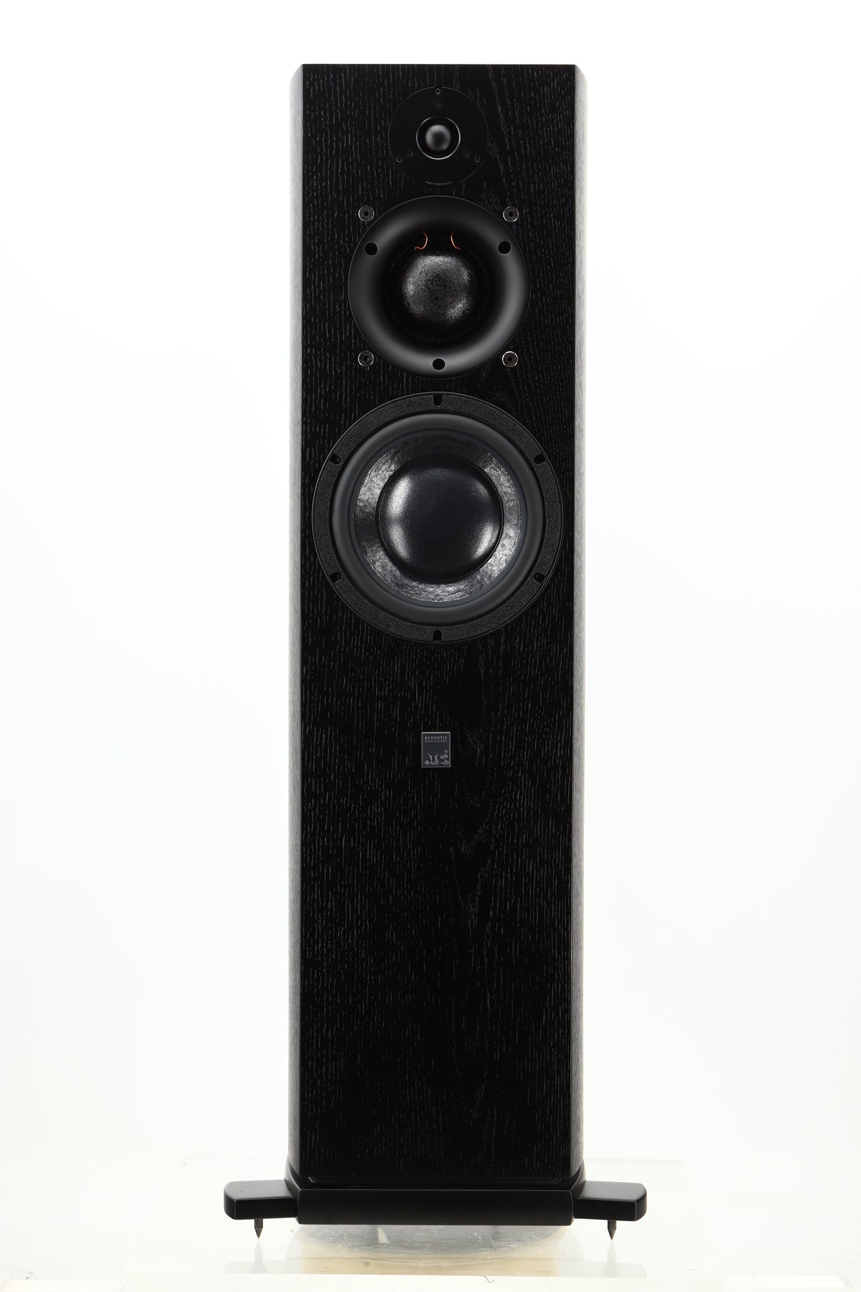 Front view of a used ATC SCM40 Floorstanding Speaker in Black Ash finish