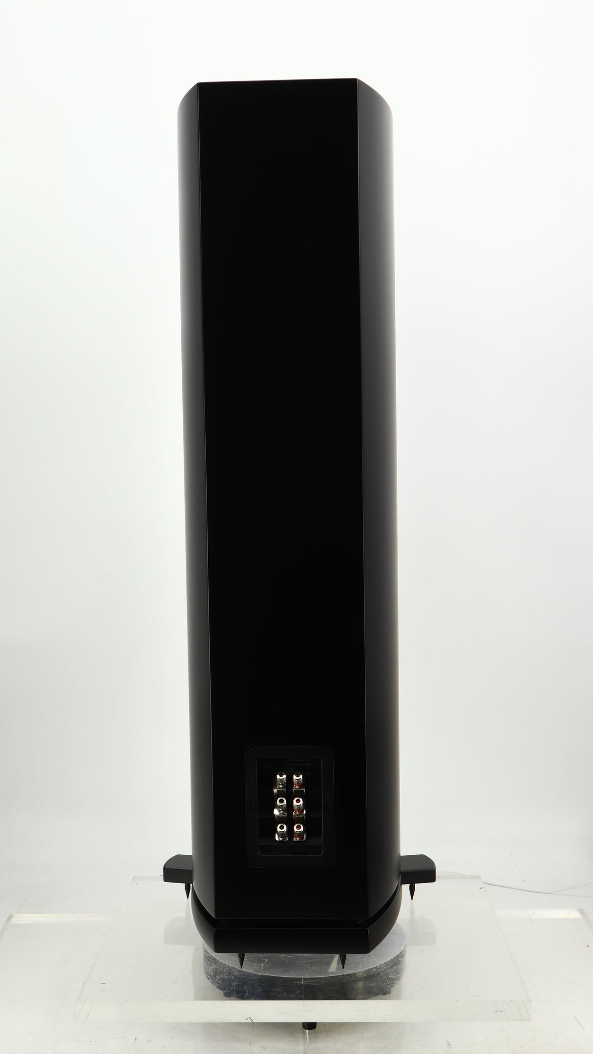 Rear view of a used ATC SCM40 Floorstanding Speaker in a satin black finish
