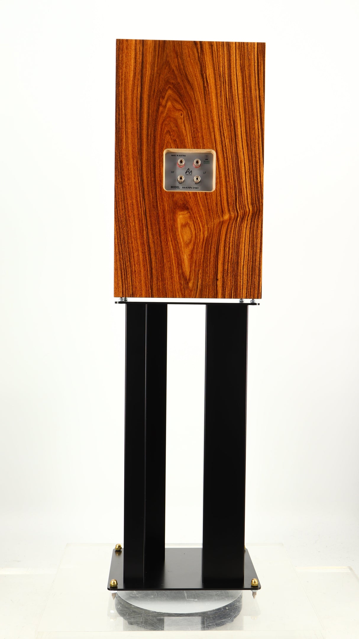 Rear view of a used Audio Note AN-K/SPe Standmount Speaker W/ Stand in a palisander finish