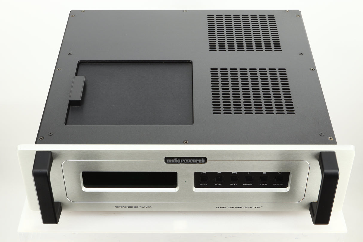 Top view of a used Audio Research Reference CD8 CD Player in silver finish