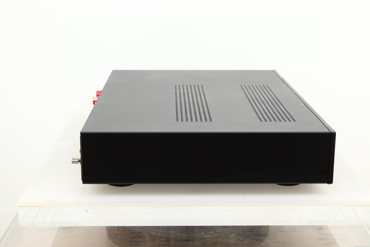 Side view of a used Audiolab 6000A Integrated Amplifier in Black finish