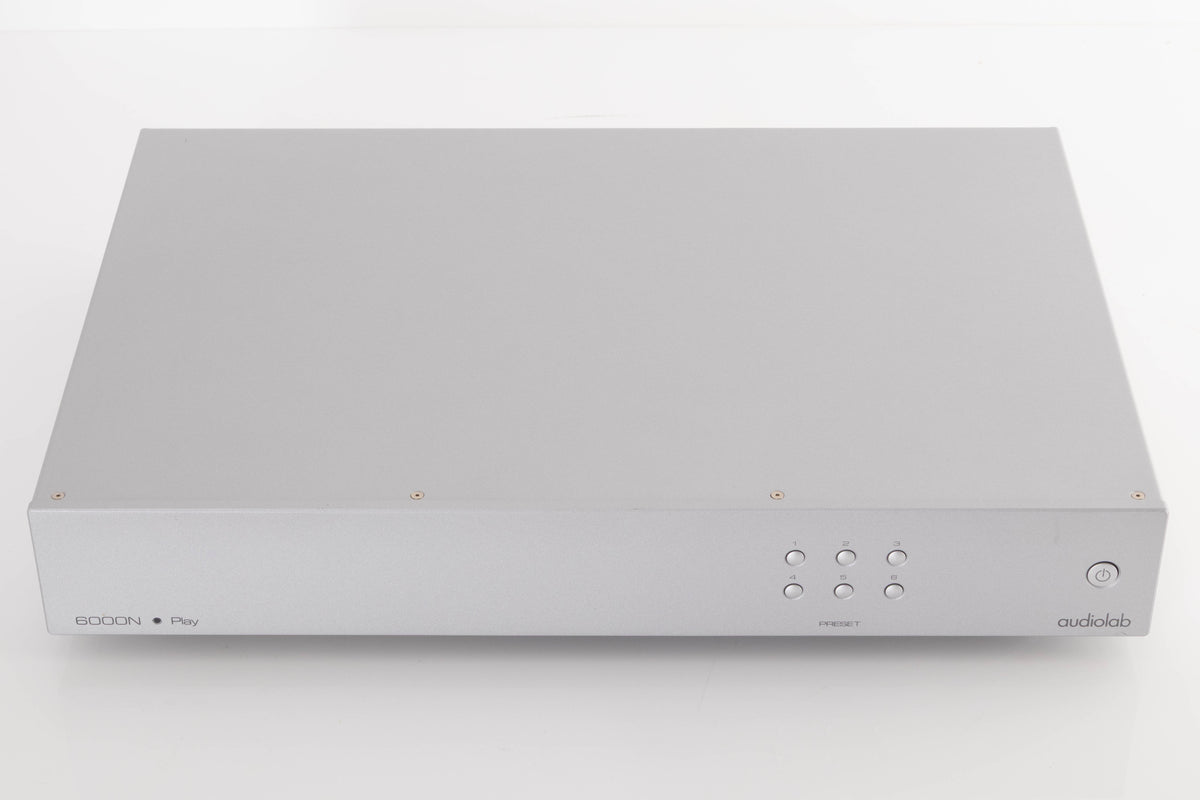 Top of a used Audiolab 6000N Play Network Streamer in a Silver finish