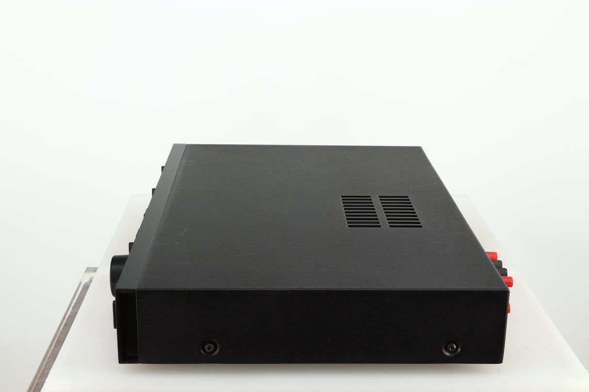 Right side view of a used Audiolab 8000A Integrated Amplifier in a black finish