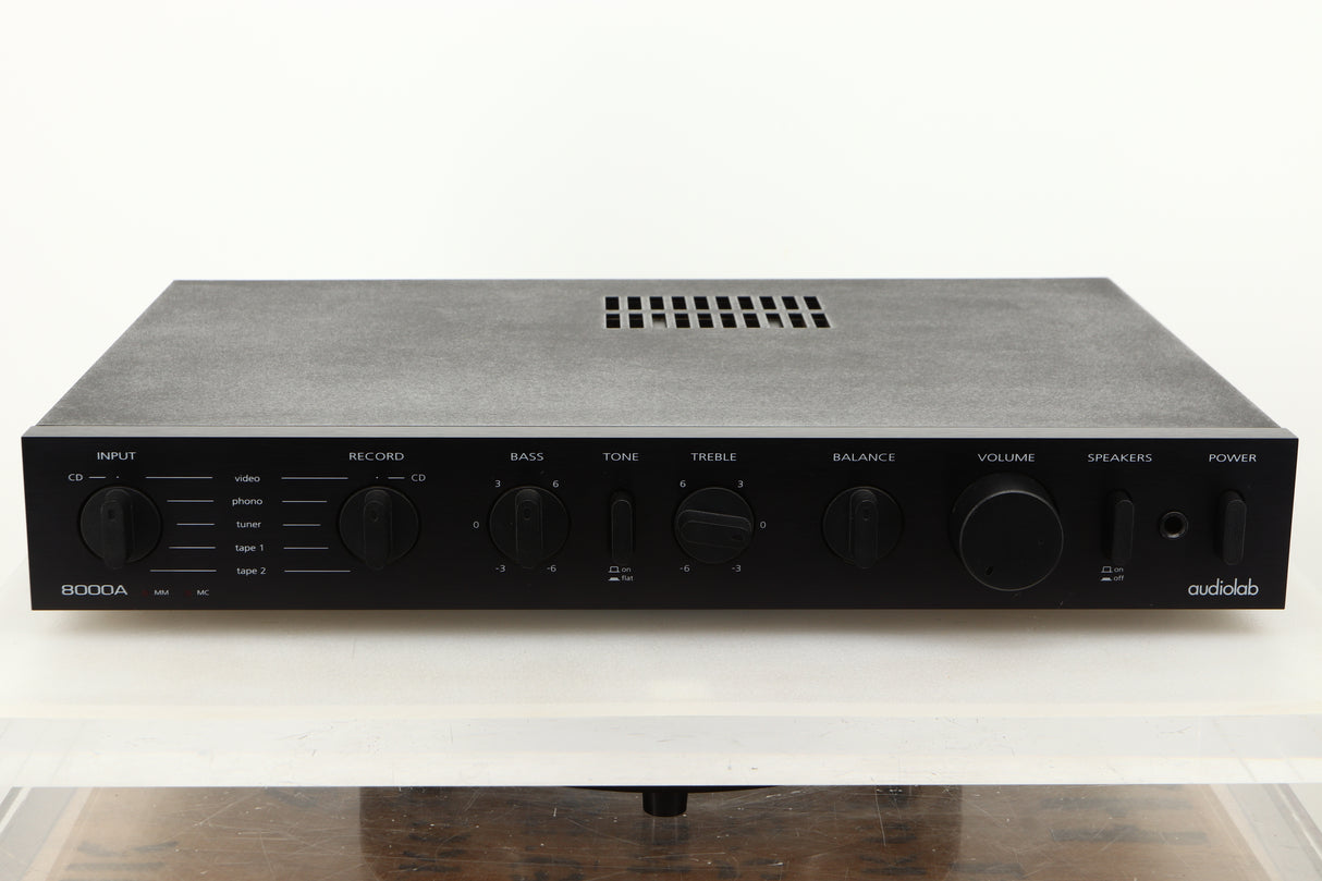 Front view of a used Audiolab 8000A Integrated Amplifier