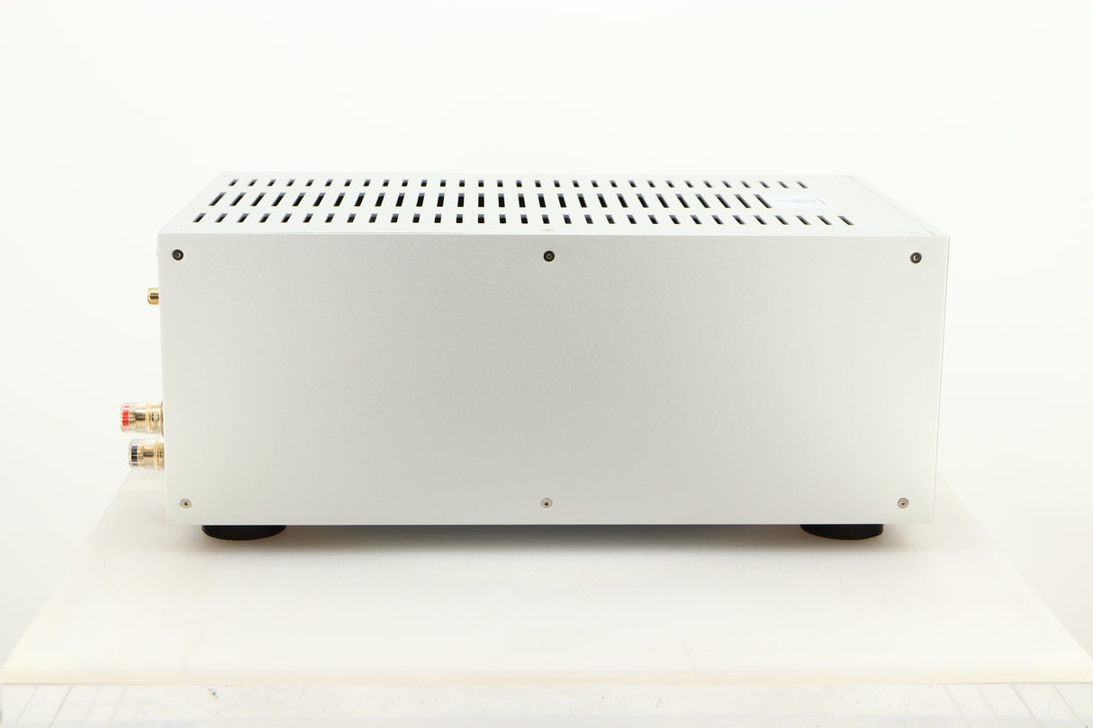 Side view of a used Audiolab 8200MB Monoblock Power Amplifiers in Silver finish