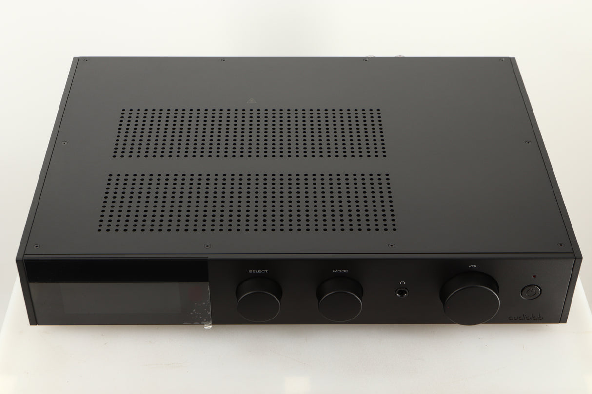 Top view of a used Audiolab 9000A Integrated Amplifier in Black finish