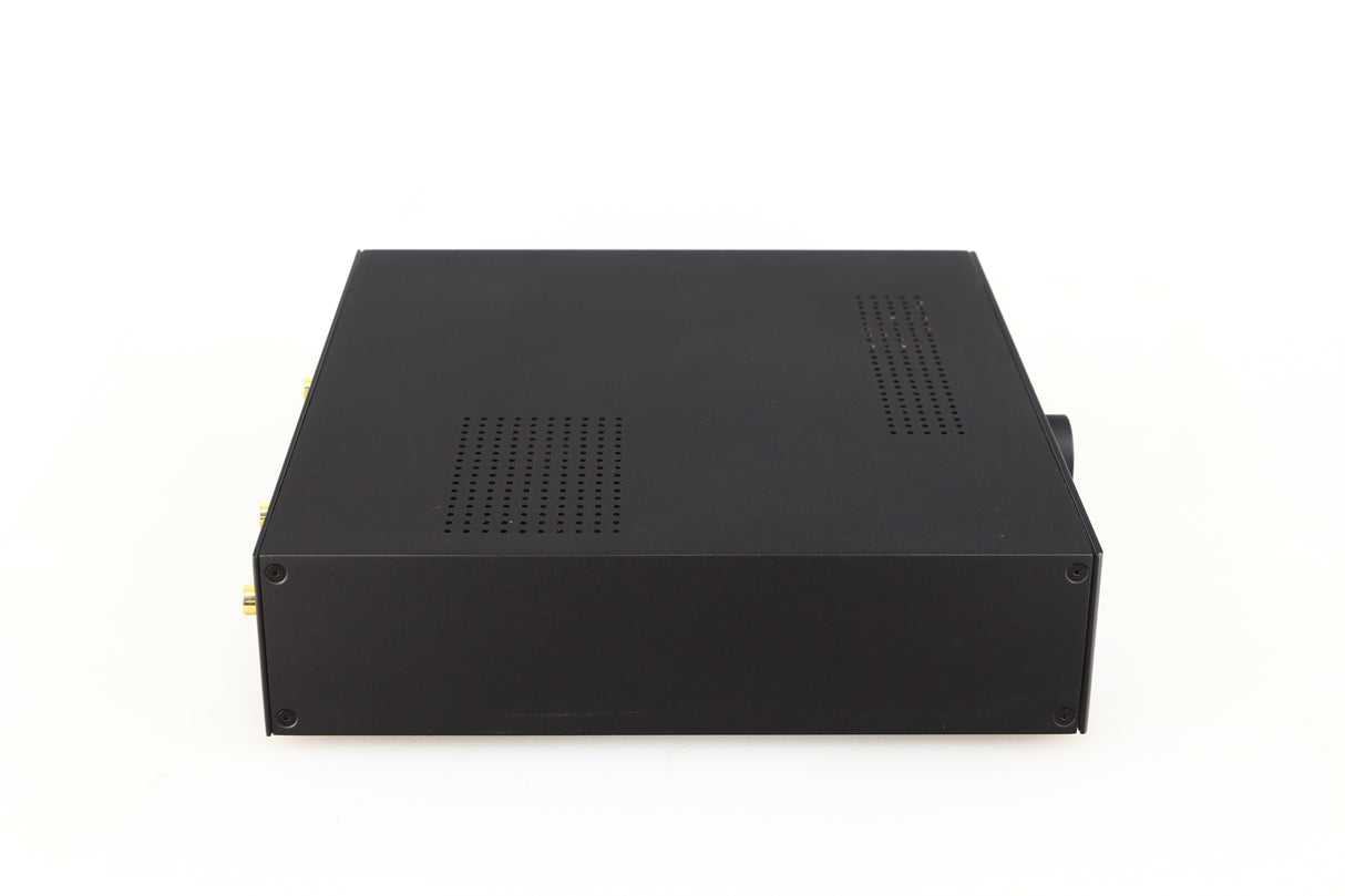 Left side view of a used Audiolab M-DAC Digital Analogue Converter in a black finish