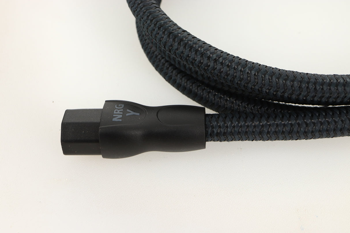 Close up of a used Audioquest NRG-Y3 Mains Cable 2.0m showing connector