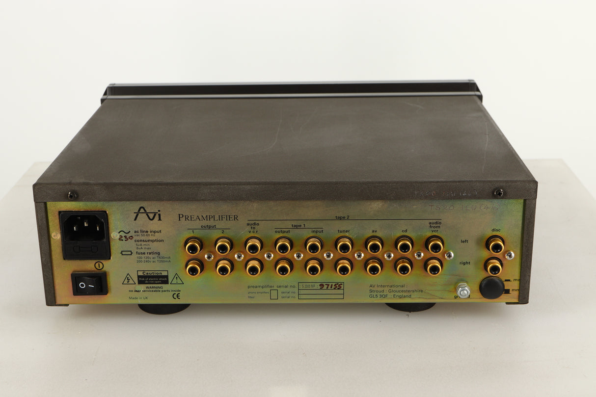 Rear view of a used AVI S2000MP Pre Amplifier