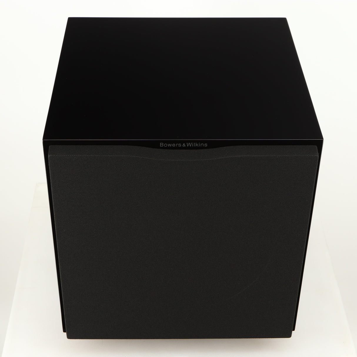 Top of a used B&W ASW10CM Subwoofer in a gloss black finish
