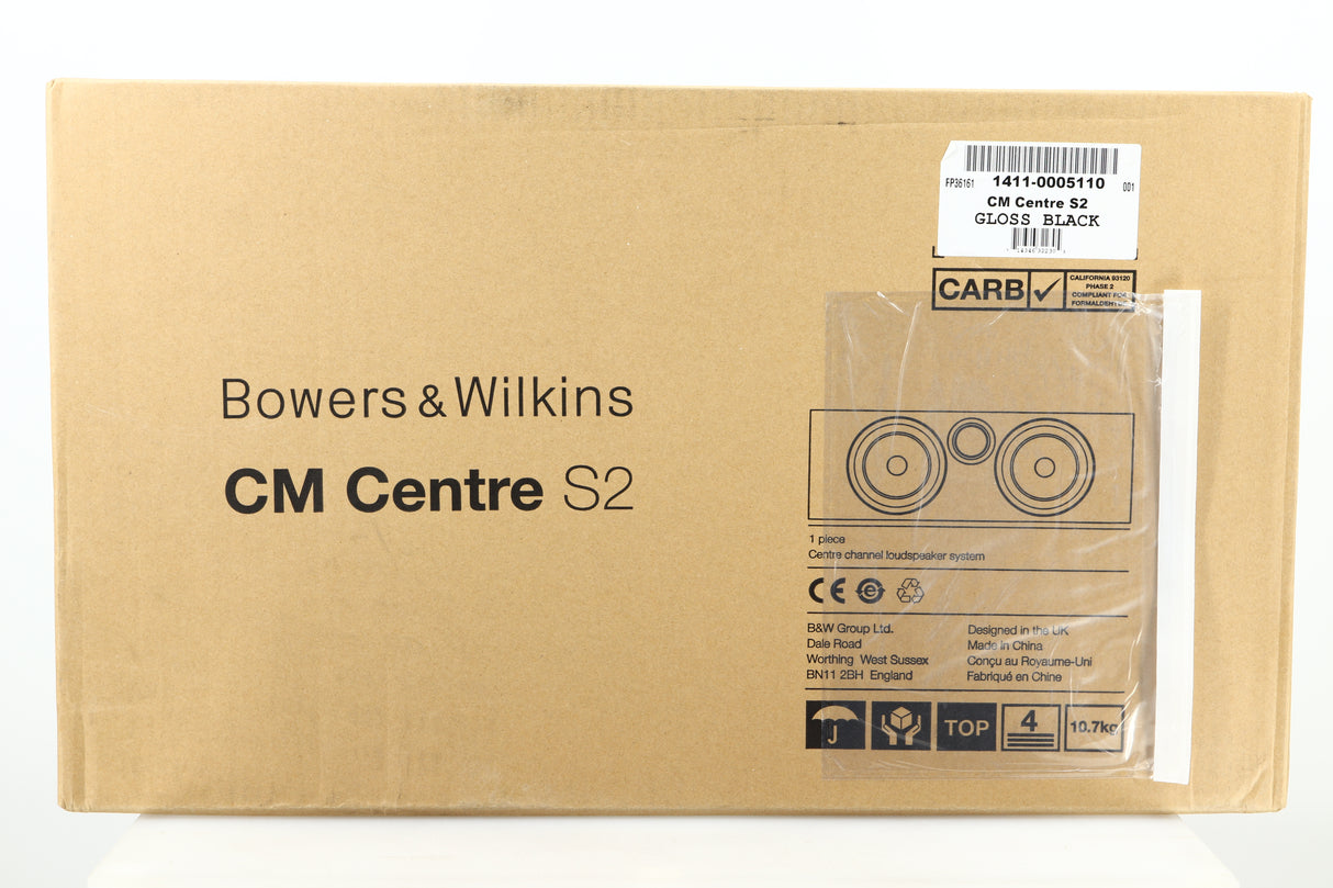 Box of a used B&W CM Centre S2 Centre Speaker in Gloss Black finish