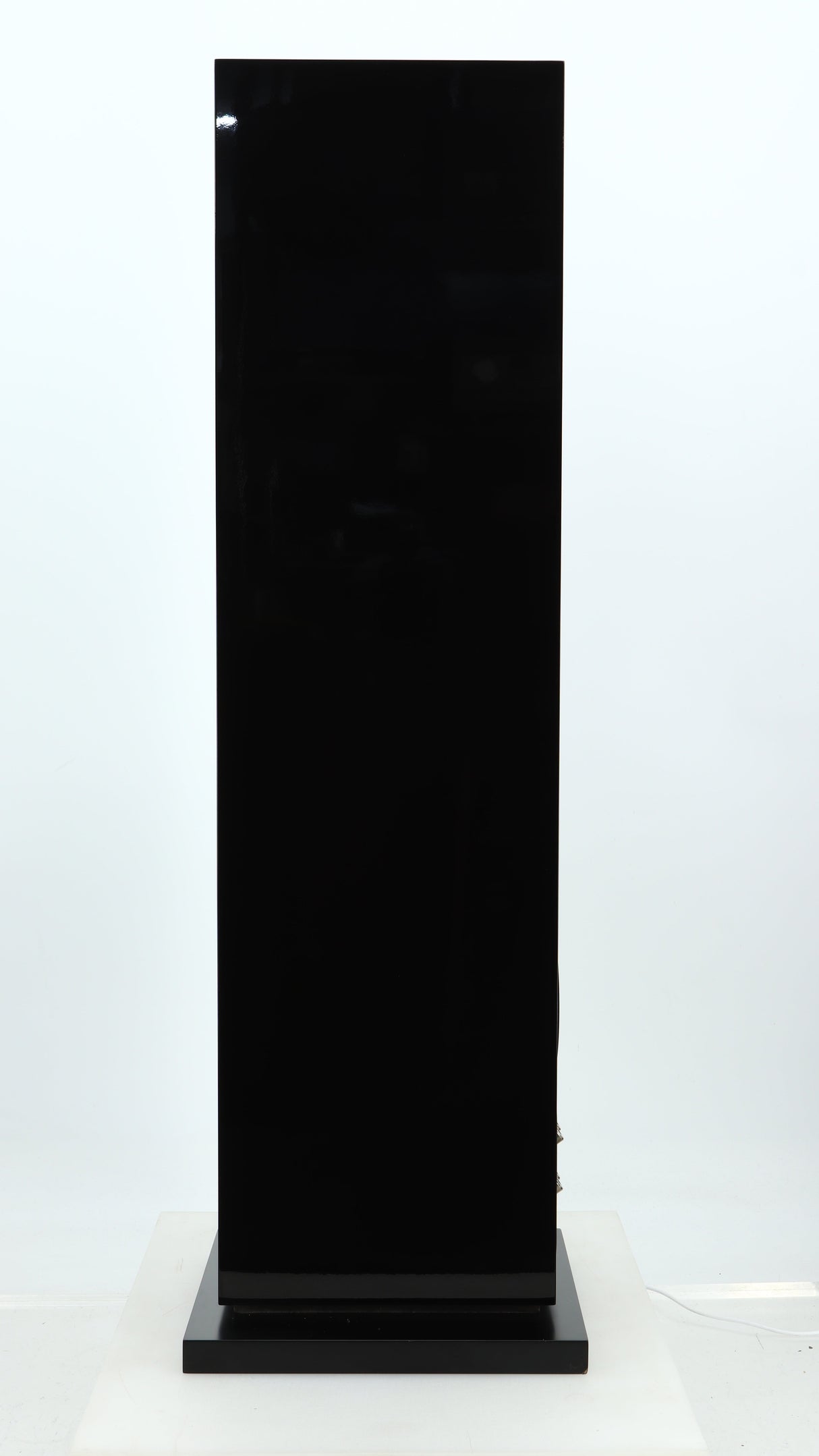 Right side view of a used B&W CM8 S2 Floorstanding Speaker in a piano black finish