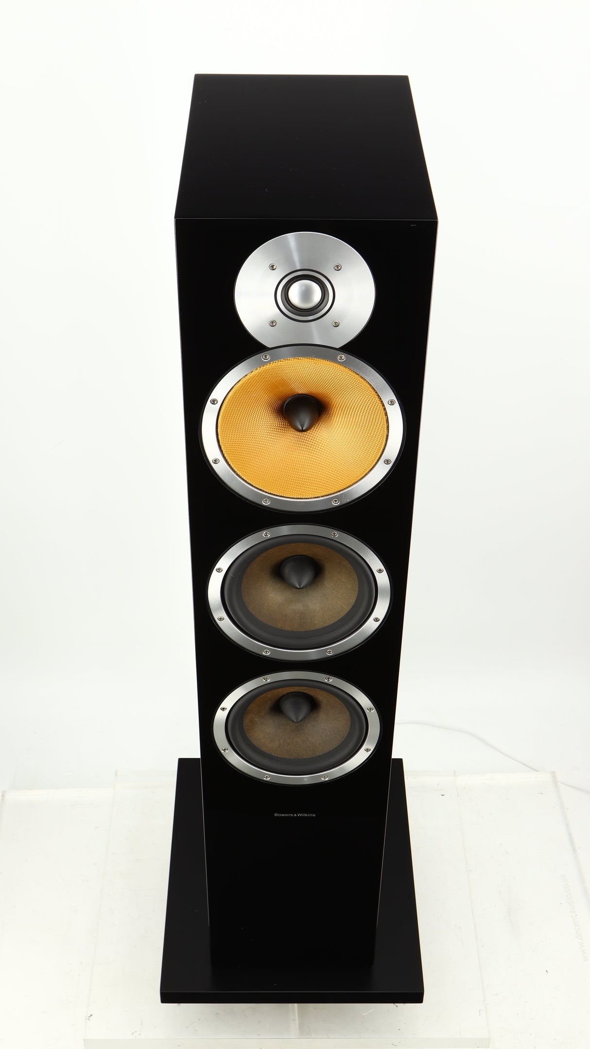 Top of a used B&W CM9 Floorstanding Speaker in a gloss black finish