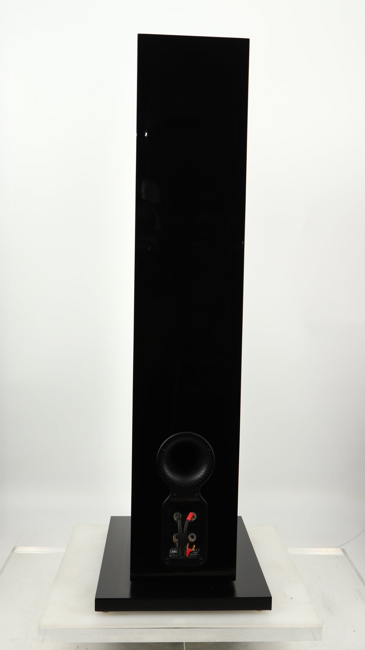 Rear view of a used B&W CM9 S2 Floorstanding Speaker in a gloss black finish