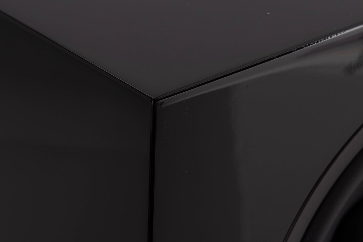 Close up of a used B&W HTM 71 S2 Centre Speaker in a Black Gloss finish showing scratching on fascia