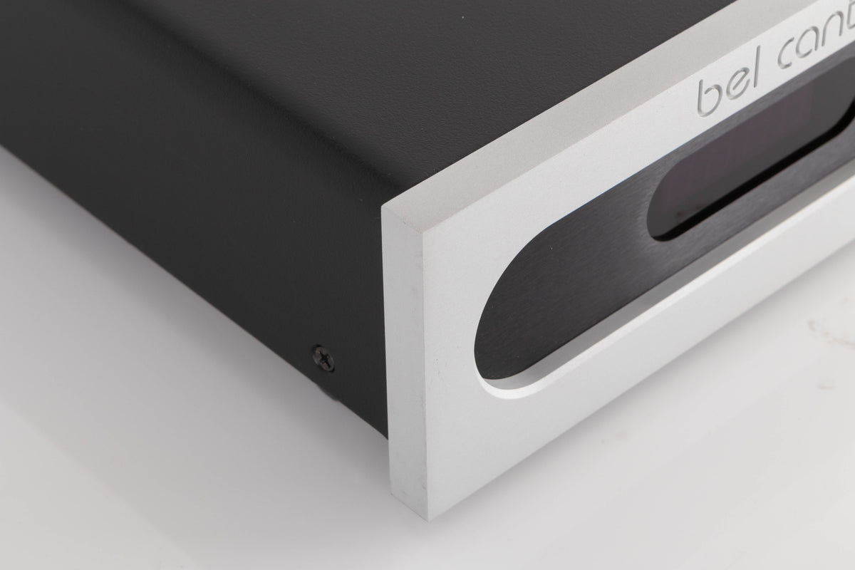 Front left corner of a used Bel Canto PRe 3 Pre Amplifier