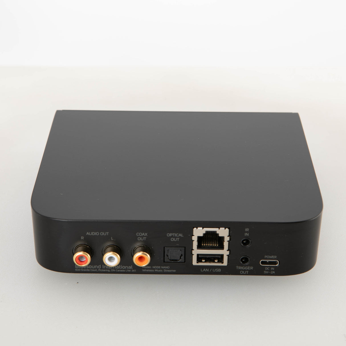Rear view of a used Bluesound Node Nano Streamer