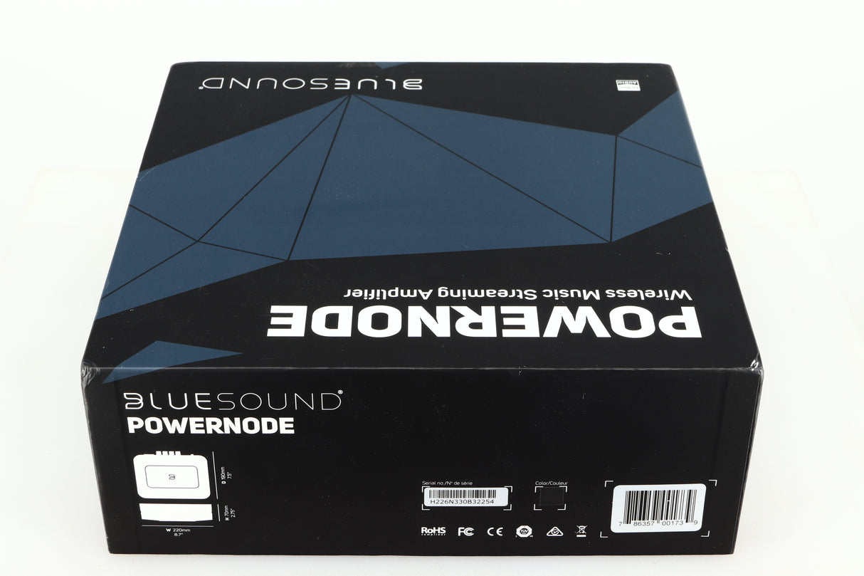 Box of a used Bluesound Power Node Streamer