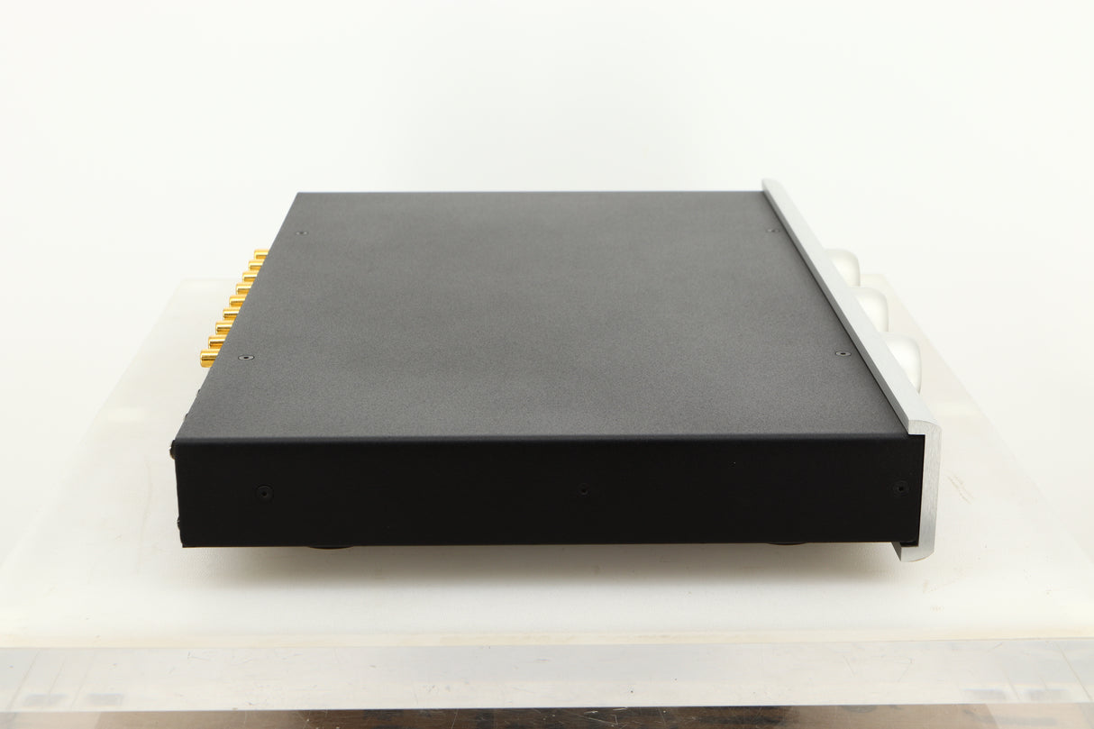 Side view of a used Bryston BT26 Pre Amplifier in Silver finish