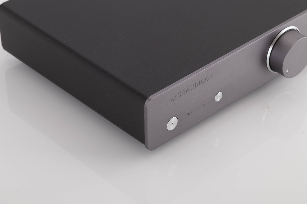 Front left corner view of a used Cambridge Audio Alva Duo Phonostage