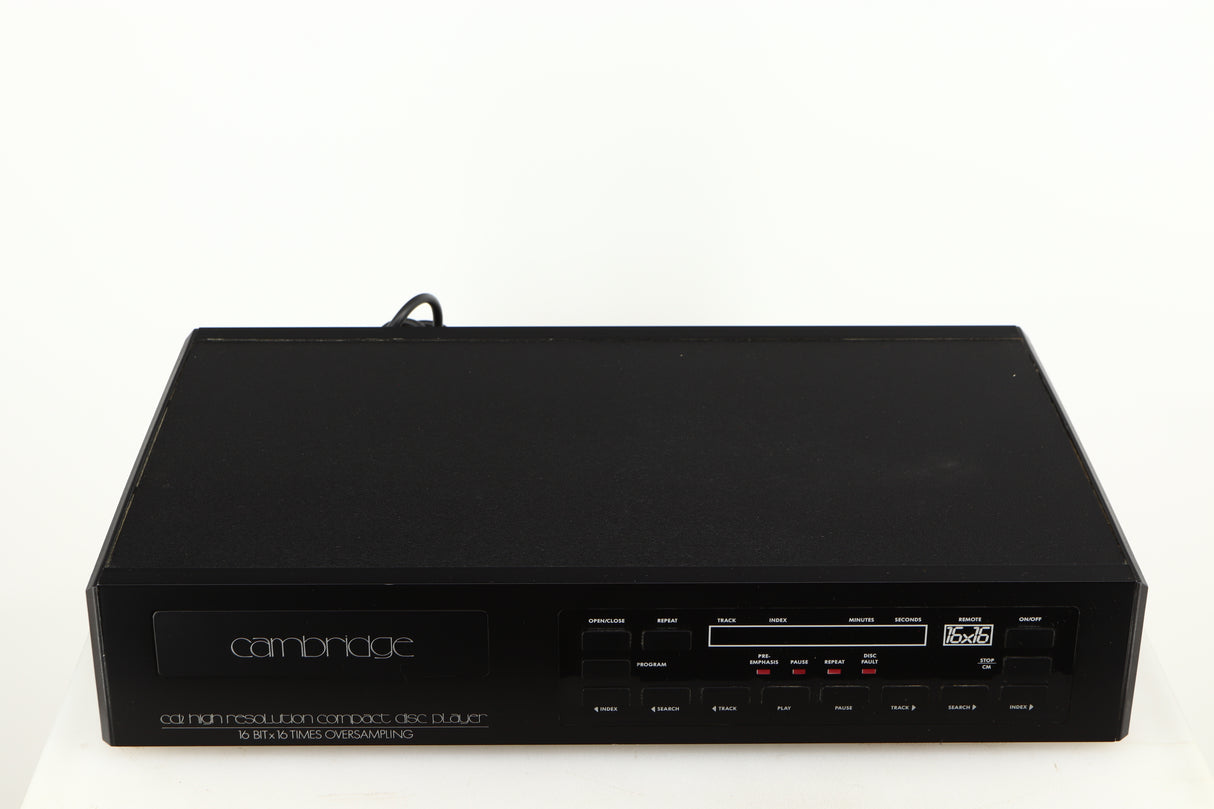 Top of a used Cambridge Audio CD2 CD Player in a black finish