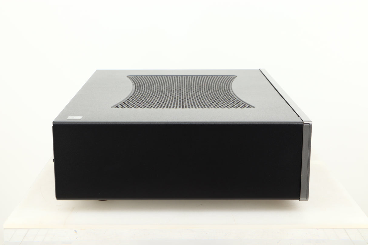 Side view of a used Cambridge Audio CXA81 Integrated Amplifier in Lunar Grey finish