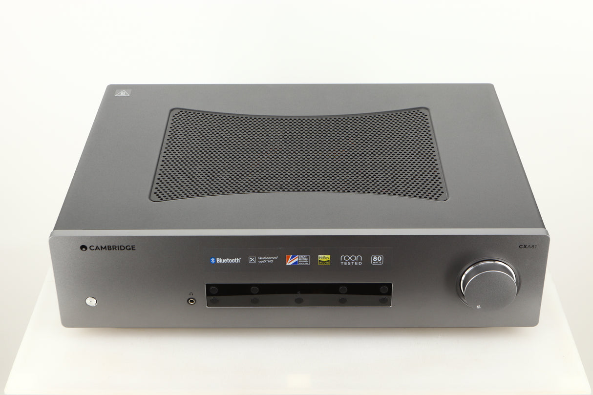 Top view of a used Cambridge Audio CXA81 Integrated Amplifier in Lunar Grey finish