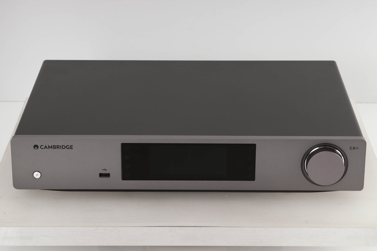 Front view of a used Cambridge Audio CXN V2 Streamer in Lunar Grey finish