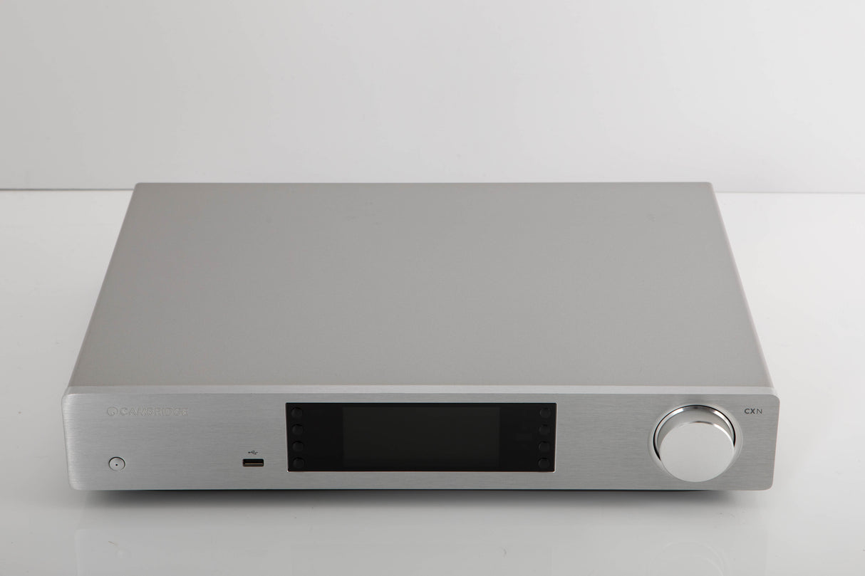 Front view of a used Cambridge Audio CXN V2 Streamer in a silver finish